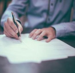 man writing