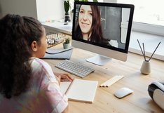 student on computer