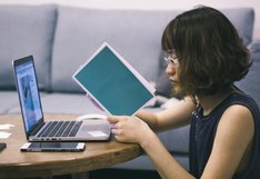 student on computer