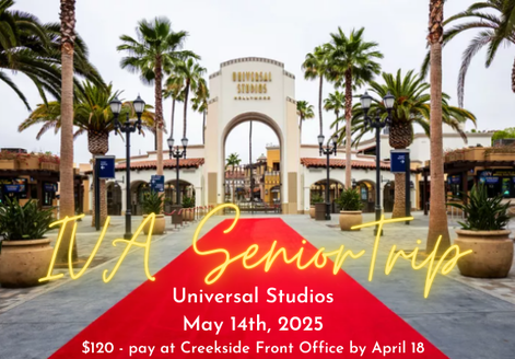 Universal Studios Flyer for Senior Trip